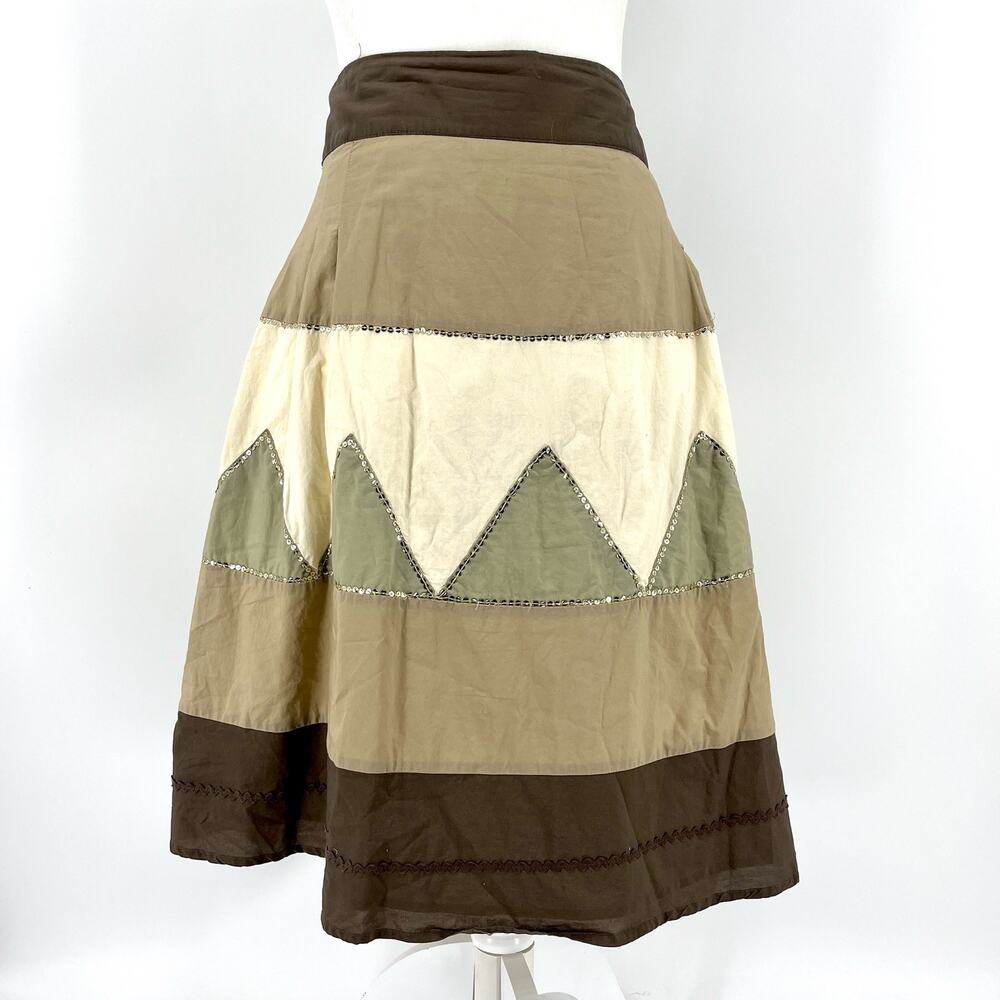 Vintage 1990's Old Navy Brand Sequined Boho Peasant Skirt (M)